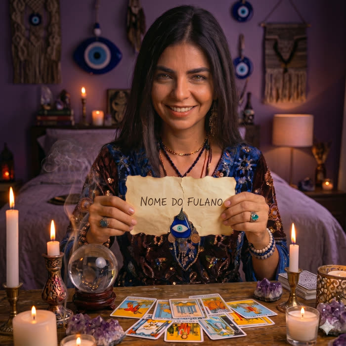 Sensitiva Mayara fazendo a leitura do Baralho Cigano